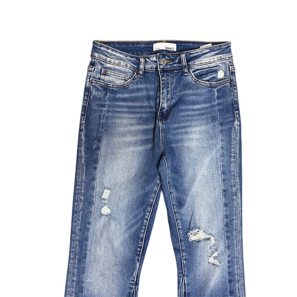 Vervet Flying Monkey High Rise Raw Hem Distressed Stretch Skinny Jeans size 27 - Picture 8 of 8